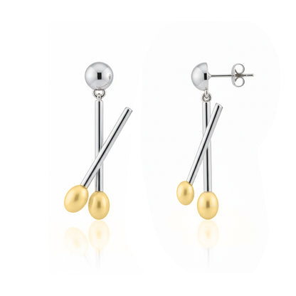 Mallet Drop Stud Earrings: Music Lover & Percussionist's Touch