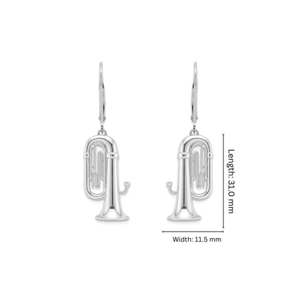 Baritone Horn Lever Back Earrings: Music Lover