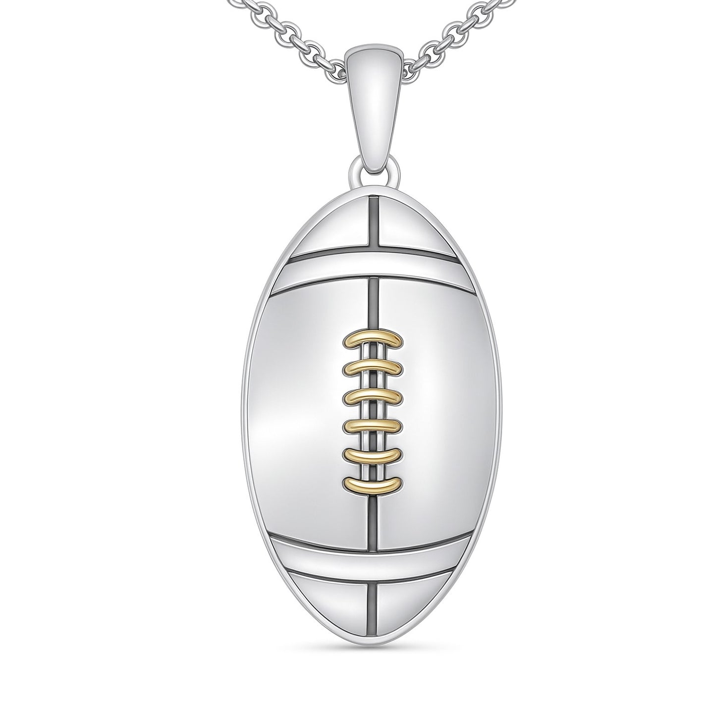 Football Pendant – Sports Football – In Sterling Silver 925