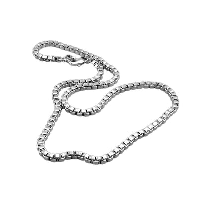 Box Chain Necklace - (KVD-012) – Simple & Sleek Design in 925 Sterling Silver