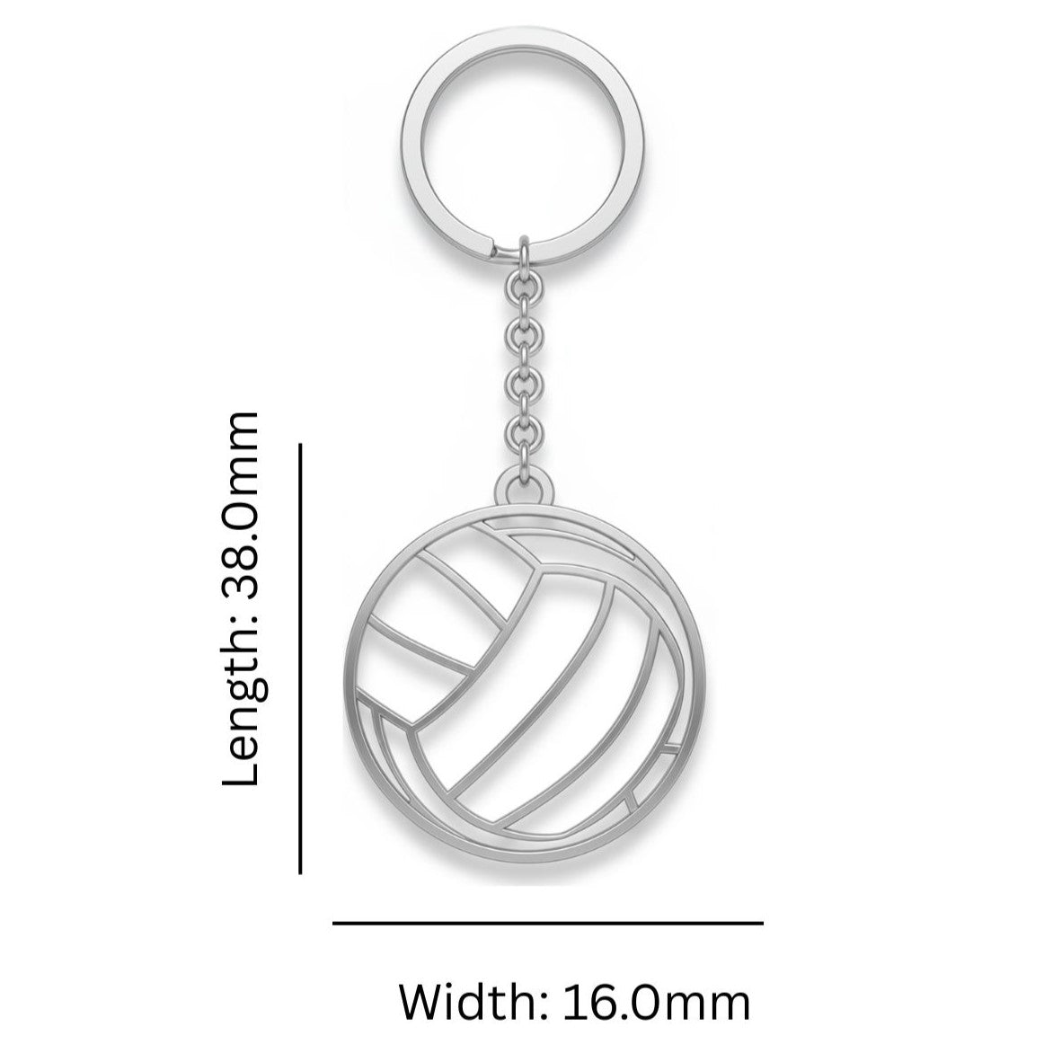 Volleyball Keychain - Outline Volleyball Charm Keychain