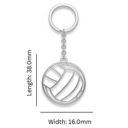 Volleyball Keychain - Outline Volleyball Charm Keychain
