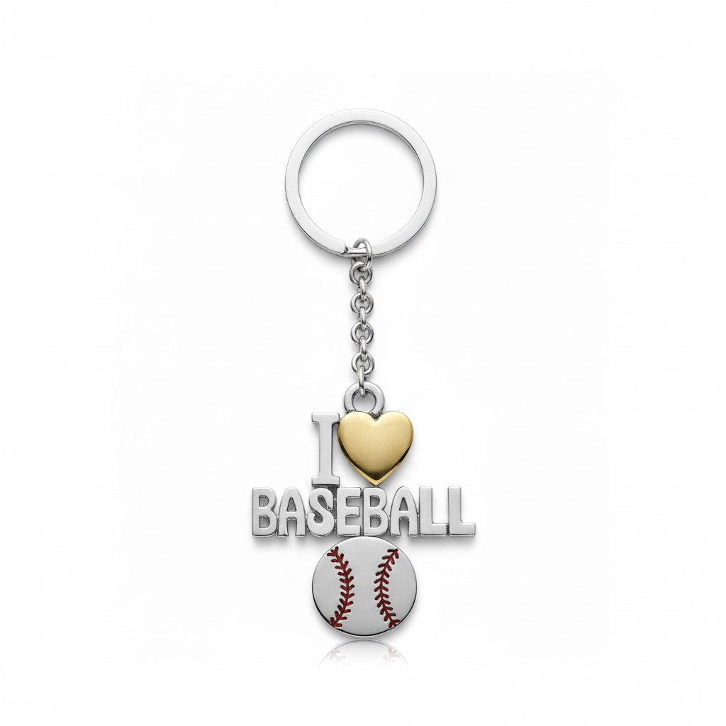 Baseball Keychain – "I Love Baseball Design"