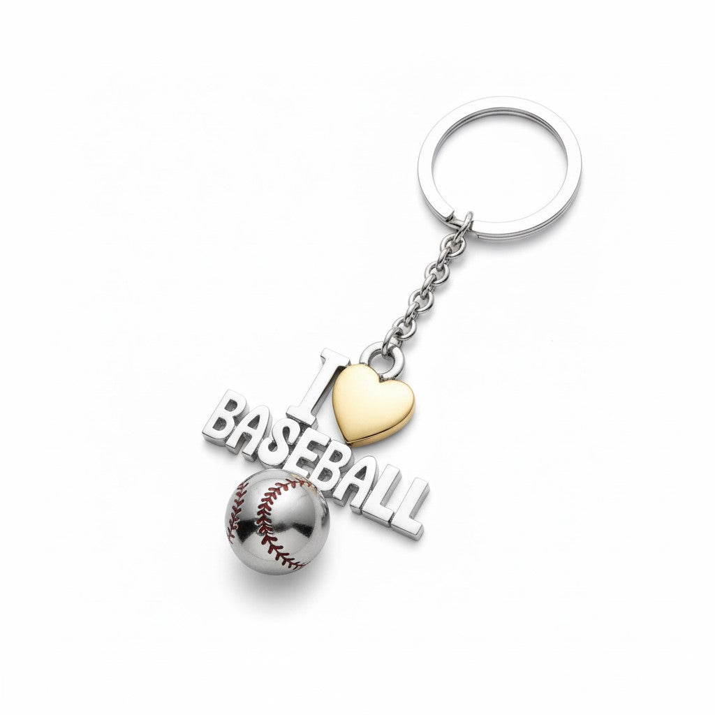 Baseball Keychain – "I Love Baseball Design"