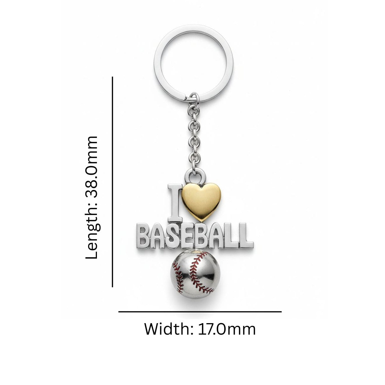 Baseball Keychain – "I Love Baseball Design"