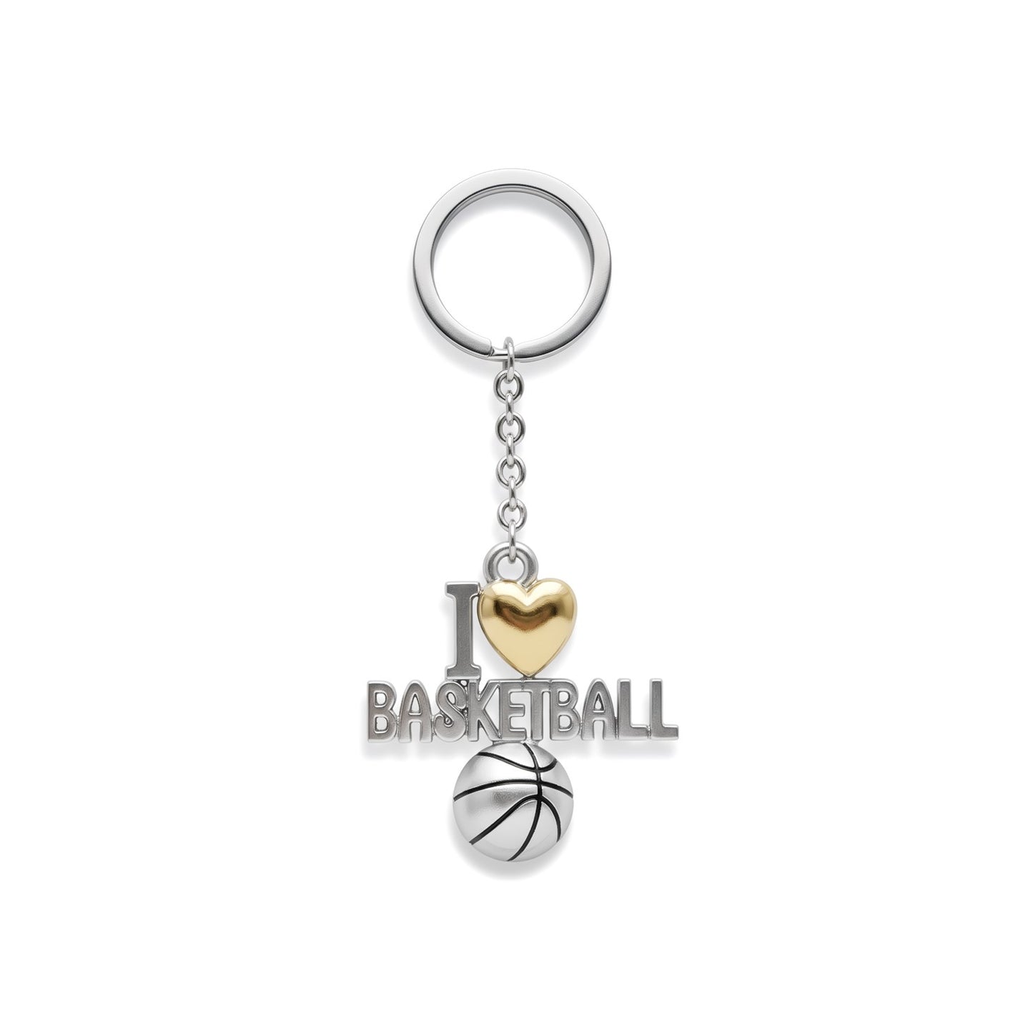 Basketball Keychain - I Love Basketball Design