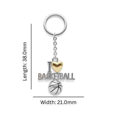 Basketball Keychain - I Love Basketball Design