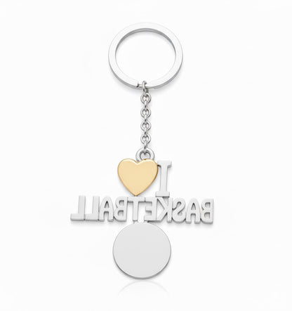 Basketball Keychain - I Love Basketball Design