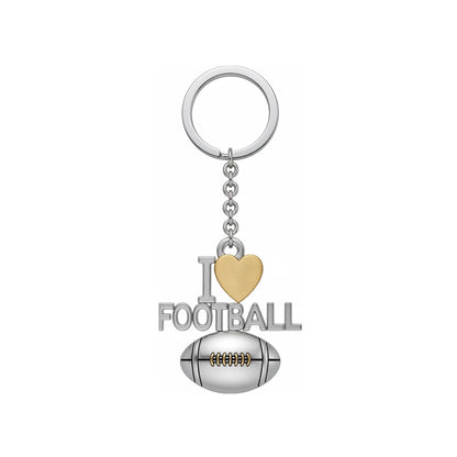 Football Keychain - I Love Football Design
