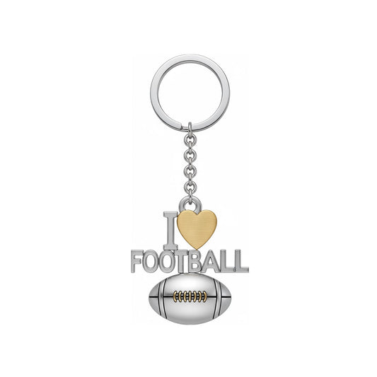 Football Keychain - I Love Football Design