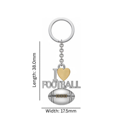 Football Keychain - I Love Football Design