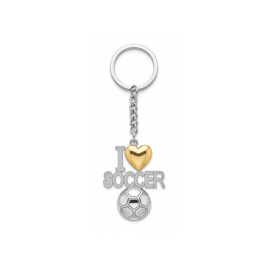 Soccer Keychain - I Love Soccer Design