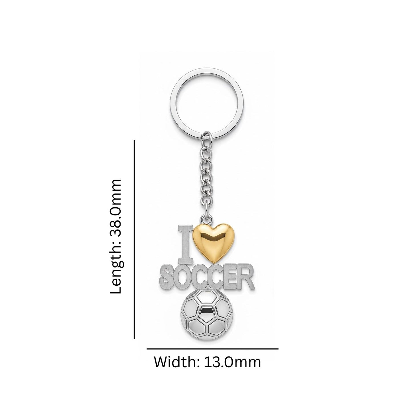 Soccer Keychain - I Love Soccer Design