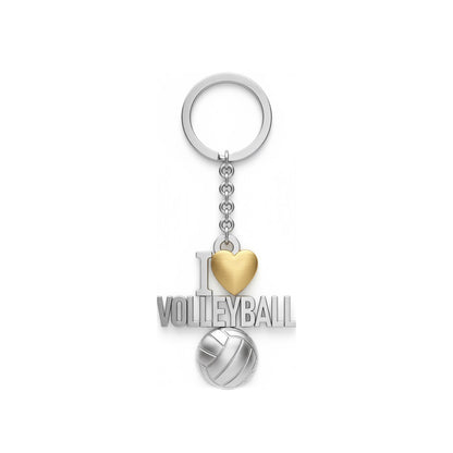 Volleyball Keychain - I Love Volleyball Design