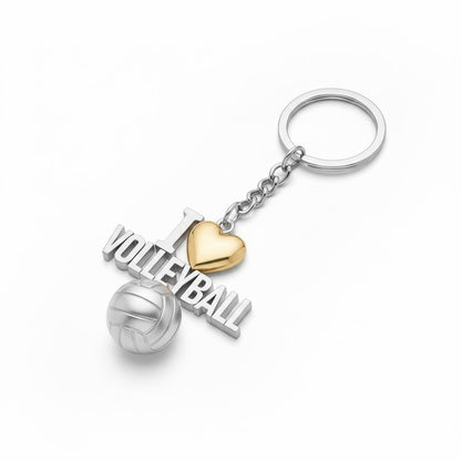 Volleyball Keychain - I Love Volleyball Design
