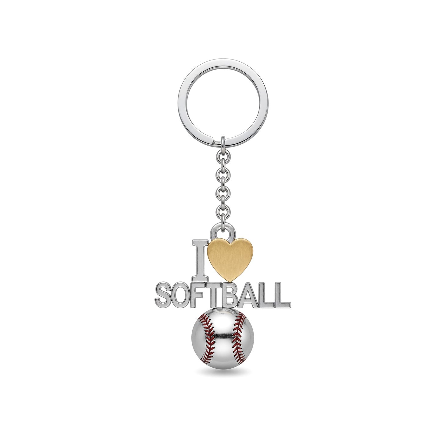 Softball Keychain - I Love Softball Design