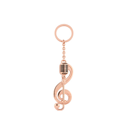 The Vocalist's Keychain: Microphone & Treble Clef Charm