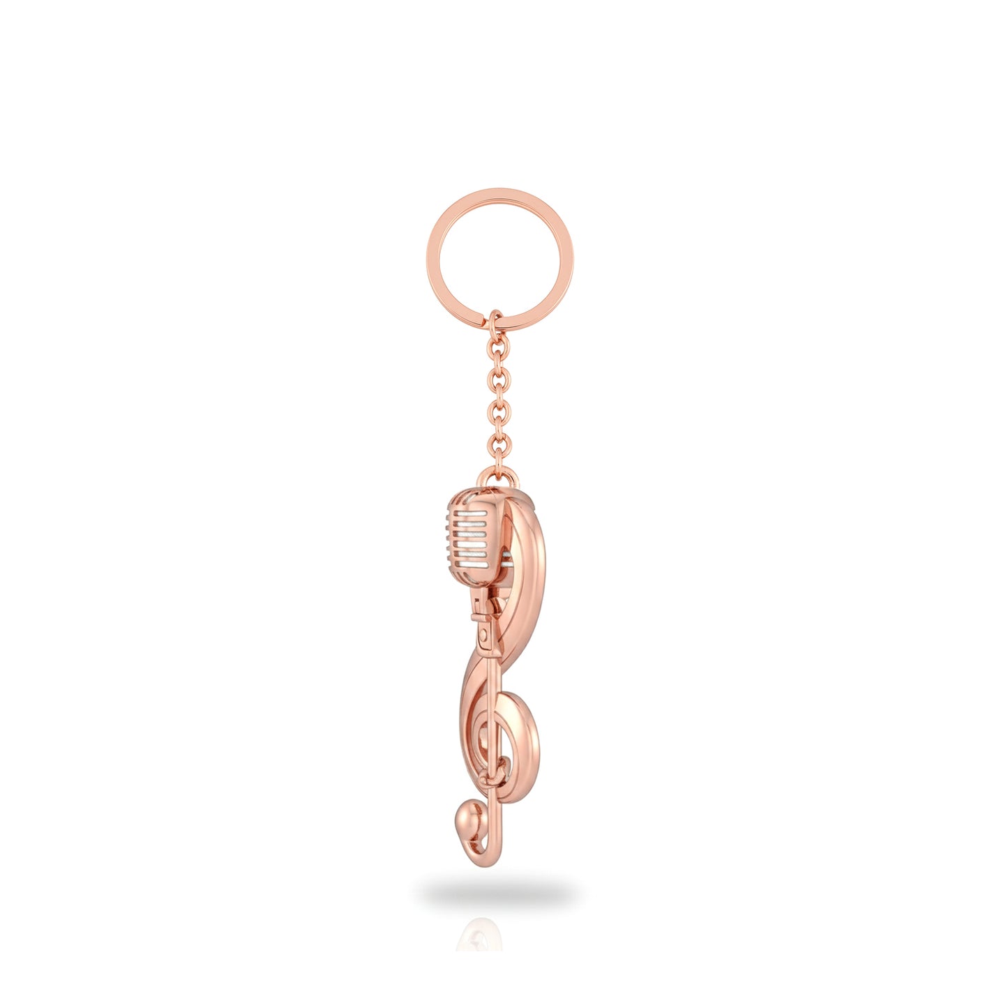 The Vocalist's Keychain: Microphone & Treble Clef Charm