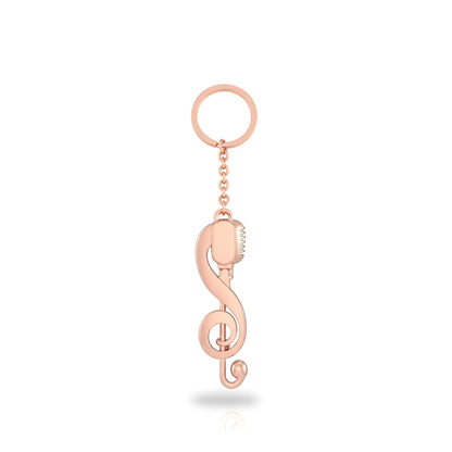 The Vocalist's Keychain: Microphone & Treble Clef Charm
