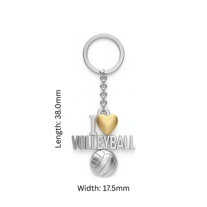 Volleyball Keychain - I Love Volleyball Design