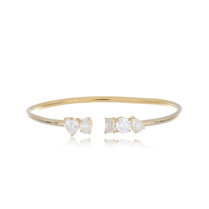 Moissanite 4.95 cwt. Bangle in Sterling Silver with Yellow Gold Plated