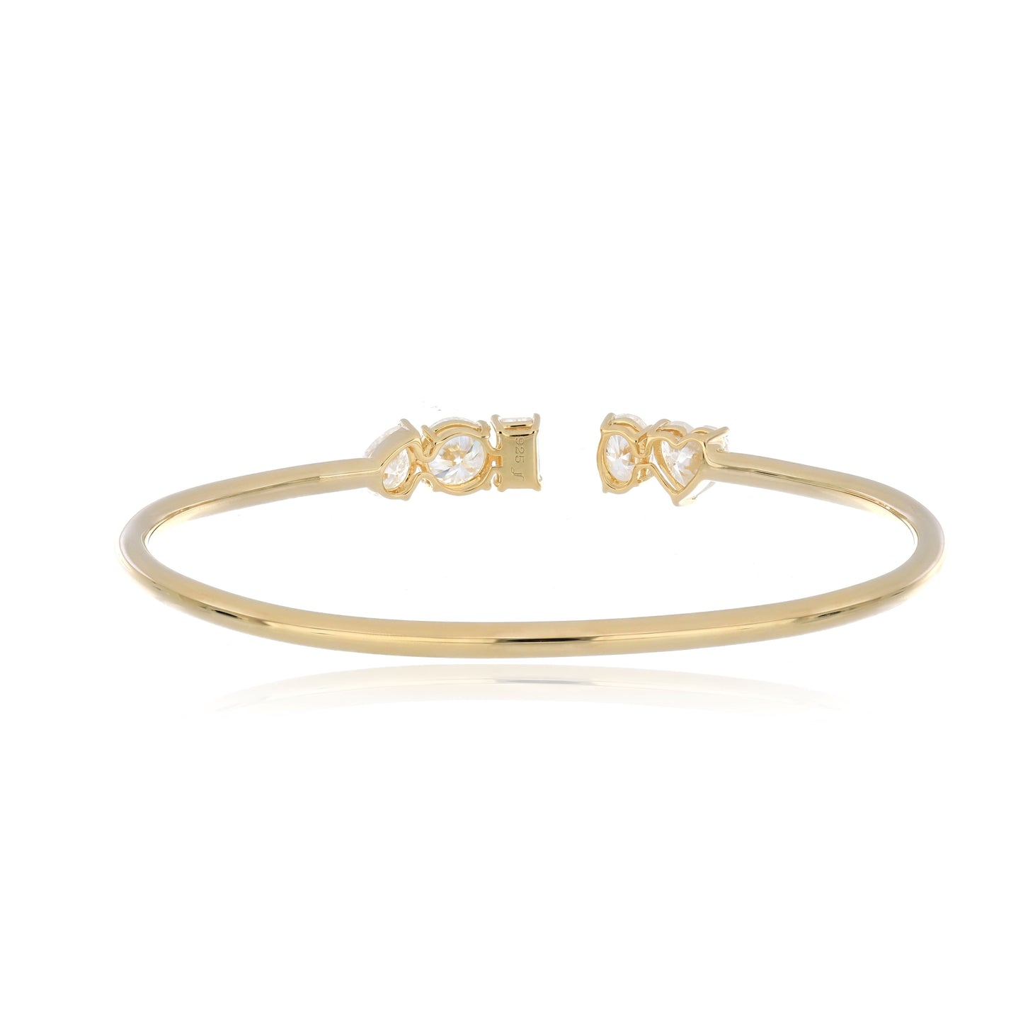 Moissanite 4.95 cwt. Bangle in Sterling Silver with Yellow Gold Plated