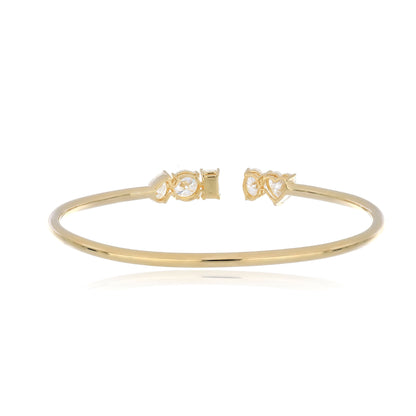 Moissanite 4.95 cwt. Bangle in Sterling Silver with Yellow Gold Plated