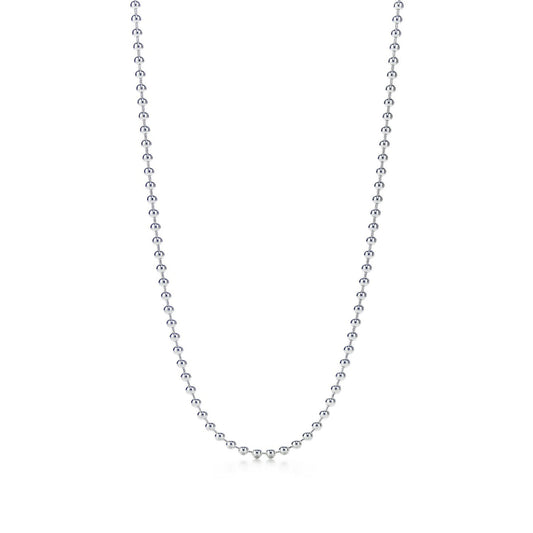 Bead Chain Necklace - (M/CP180) – Simple & Sleek Design in 925 Sterling Silver