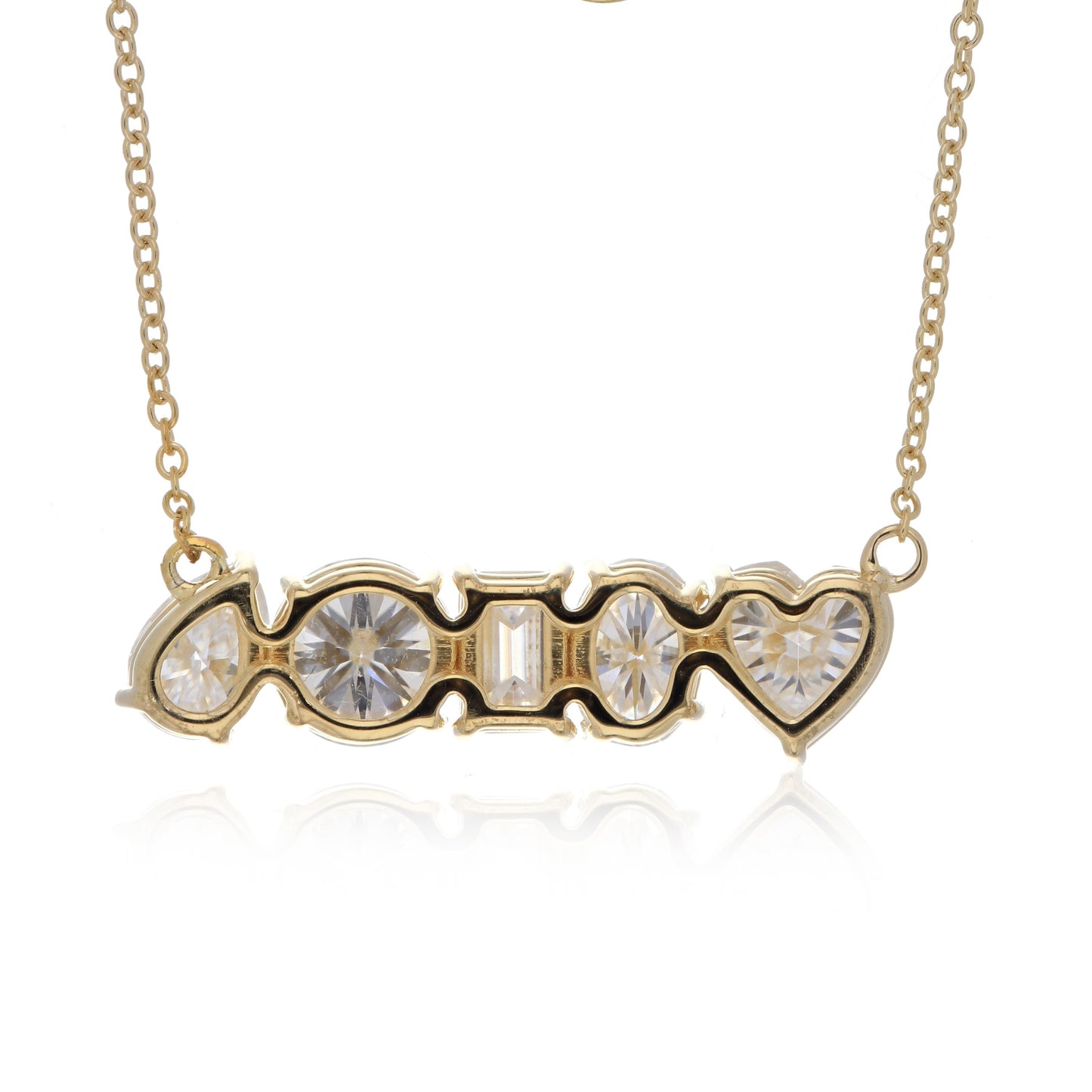 Moissanite 5.00ctw Necklace in Sterling Silver with Yellow Gold plated