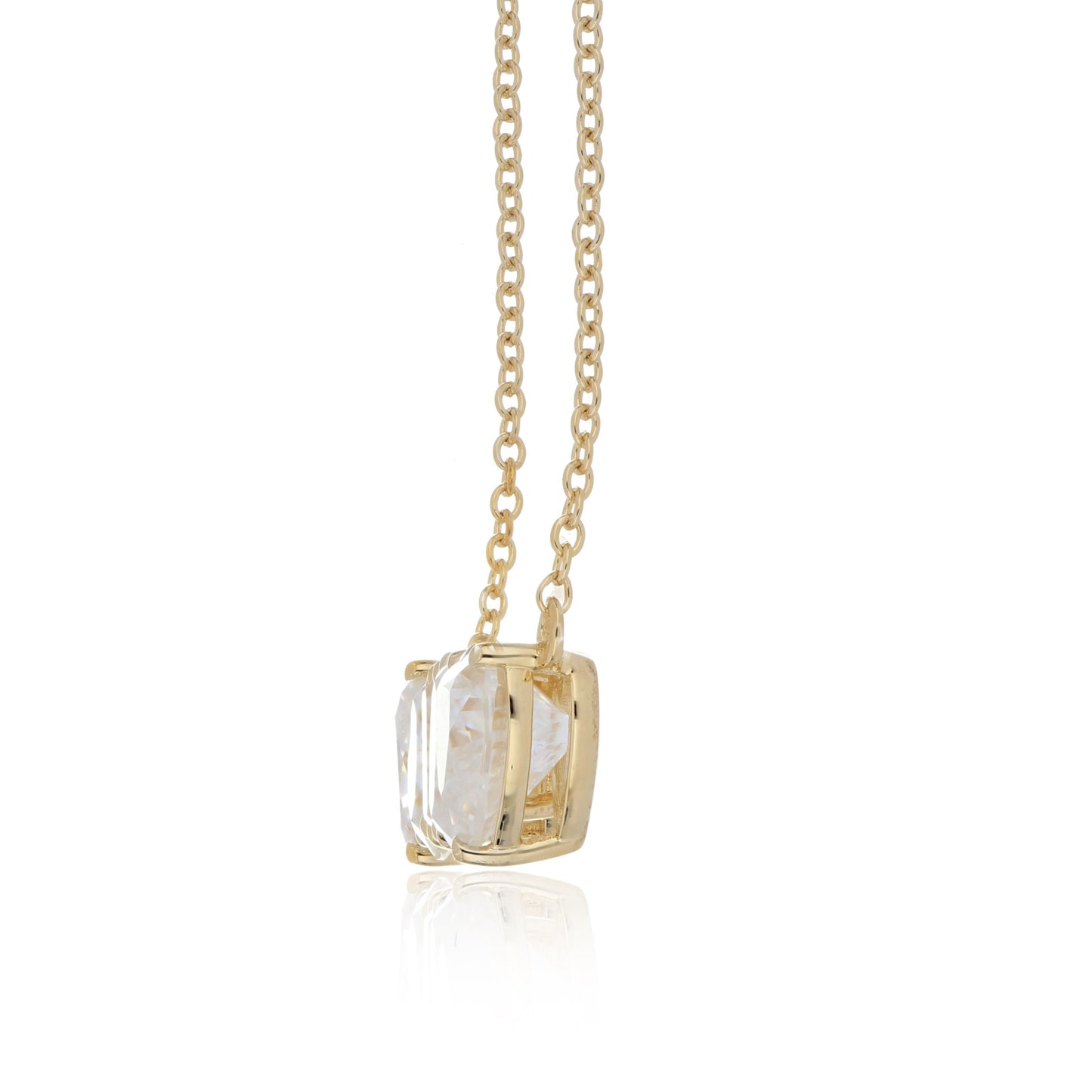 Moissanite 5.00ctw Necklace in Sterling Silver with Yellow Gold plated