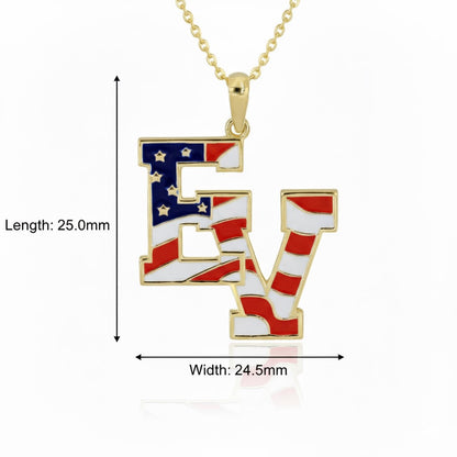 East View High School “EV” Logo Pendant (Patriots) – American Flag Design