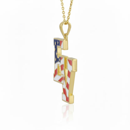 East View High School “EV” Logo Pendant (Patriots) – American Flag Design