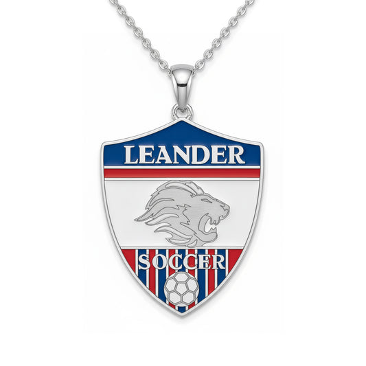 Leander High School Shield Pendant (Lions)-Sterling Silver 925