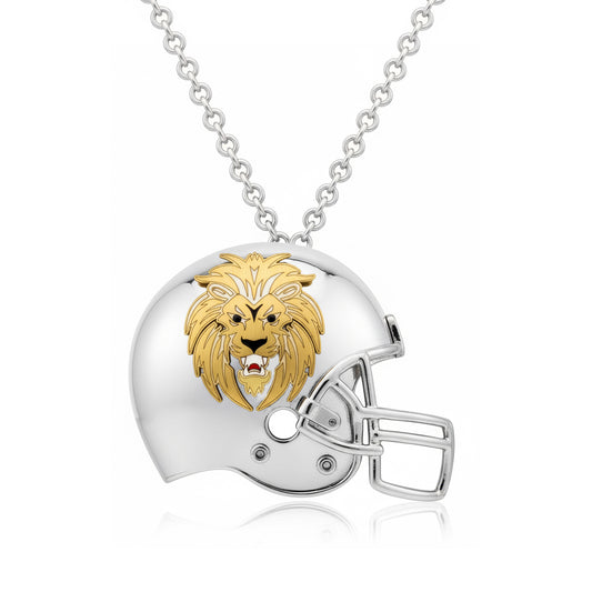 Leander High School Helmet Pendant (Lions) – Sterling Silver 925