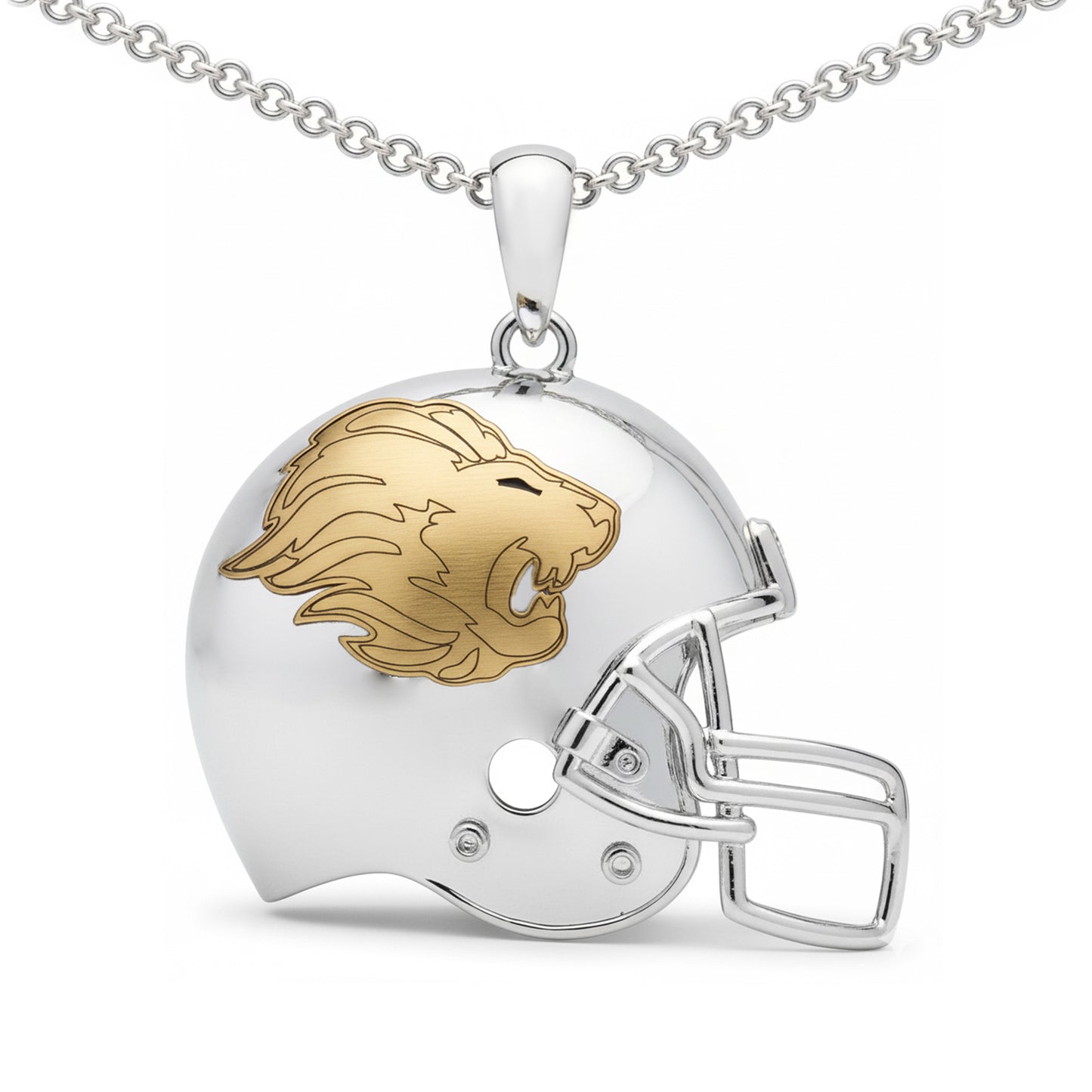 Leander High School Helmet Pendant (Lions) – Sterling Silver 925