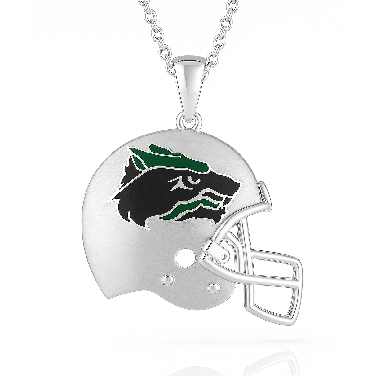Cedar Park High School Helmet Pendant (Timberwolves) – Sterling Silver 925