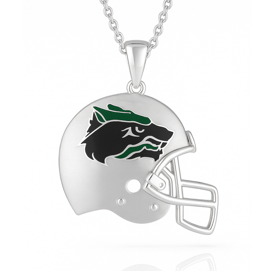 Cedar Park High School Helmet Pendant (Timberwolves) – Sterling Silver 925