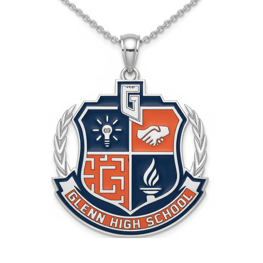 Glenn High School Logo Circle Pendant (Grizzlies)