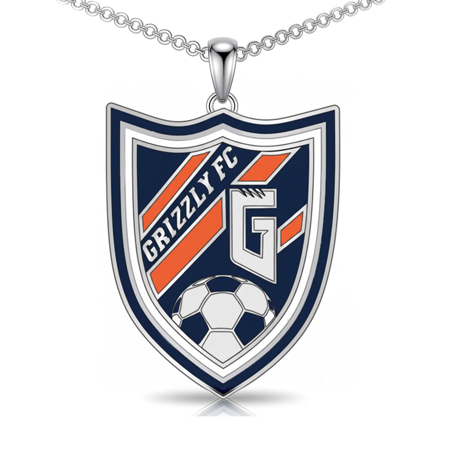 Glenn High School Shields Pendant (Grizzlies)-Sterling Silver 925