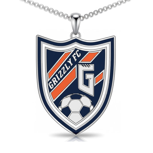 Glenn High School Shields Pendant (Grizzlies)-Sterling Silver 925