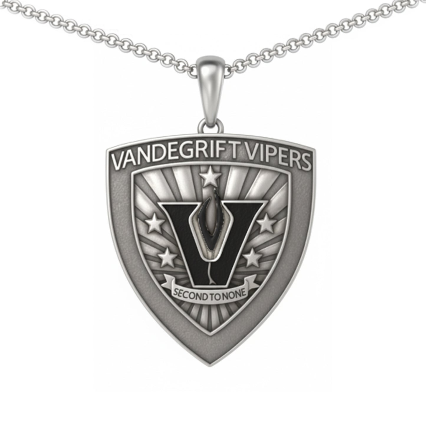 Vandegrift High School Shields Pendant (Vipers)-Sterling Silver 925