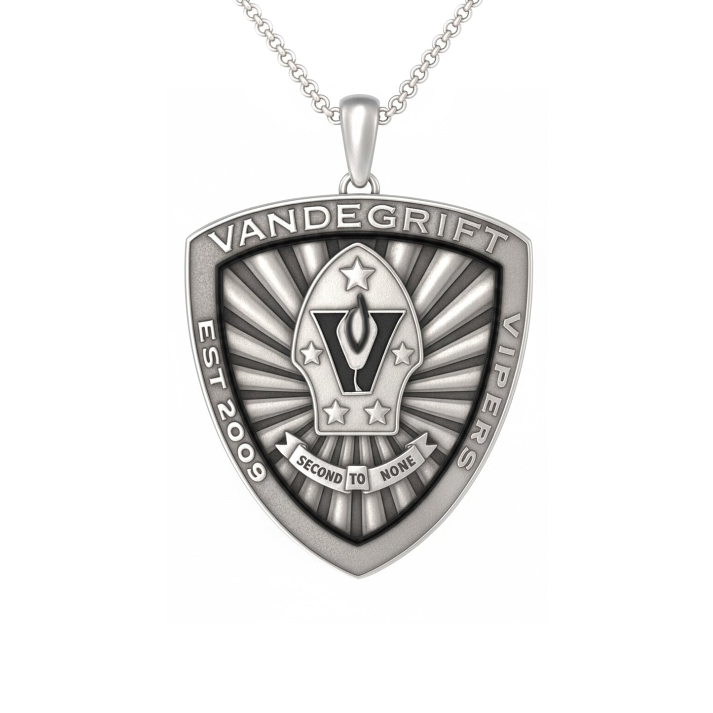 Vandegrift High School Shields Pendant (Vipers)-Sterling Silver 925