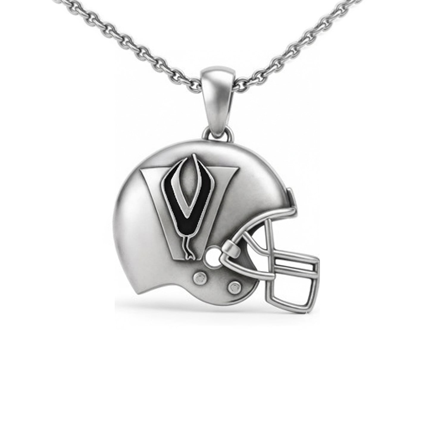 Vandegrift High School Helmet Oxidized Pendant (Vipers) – Sterling Silver 925