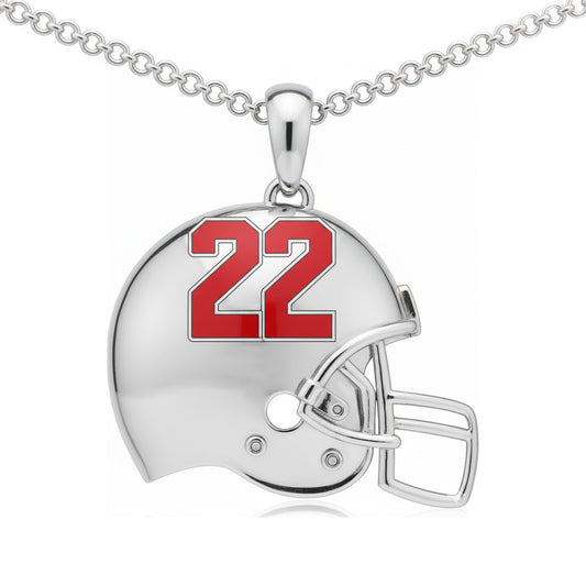Vista Ridge High School Helmet Jersey no. “22” Logo Pendant (Rangers) – Sterling Silver 925