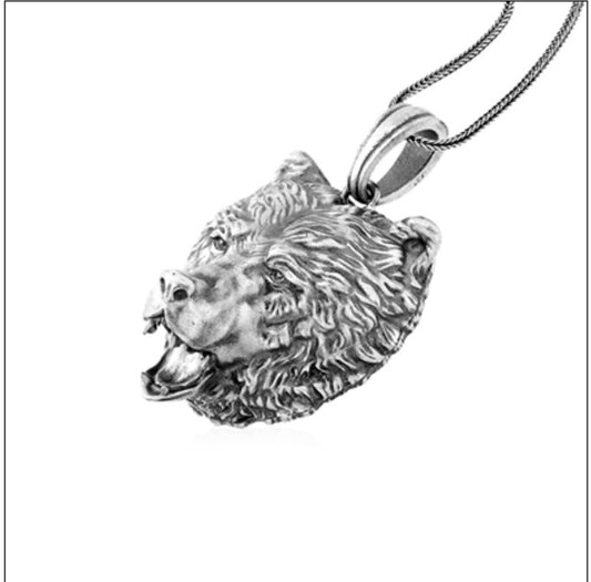 Glenn High School Exclusive Mascot Pendant (Grizzlies) –Sterling Silver 925