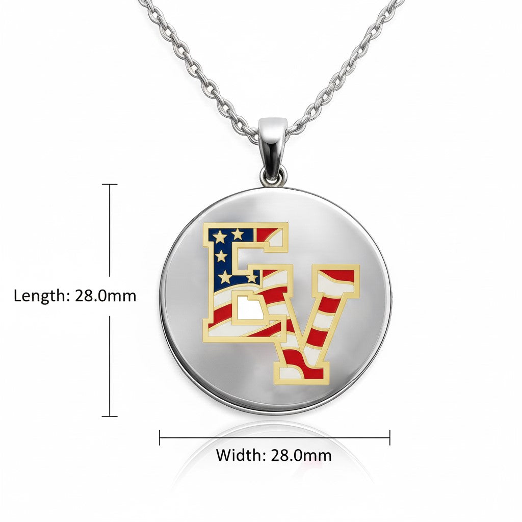 East View High School “EV” Logo Circle Pendant (Patriots)
