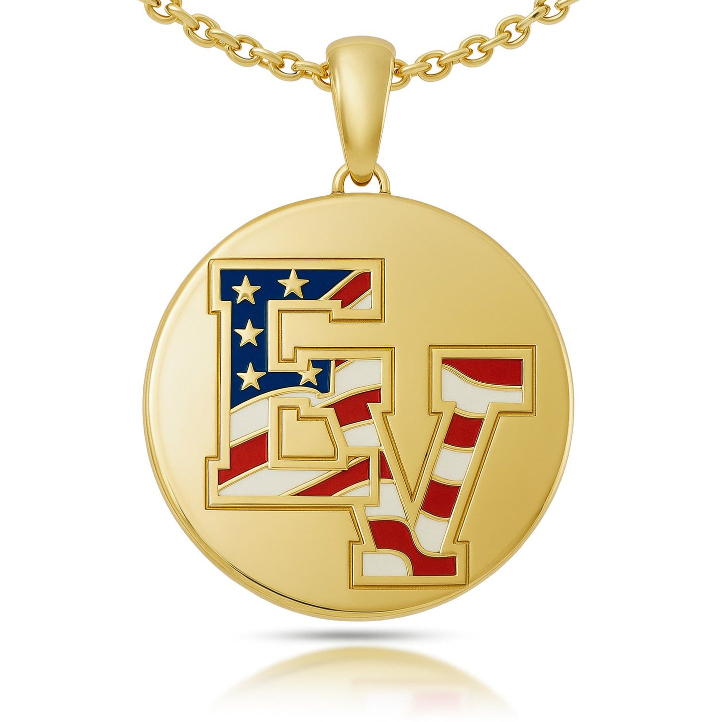 East View High School “EV” Logo Circle Pendant (Patriots)