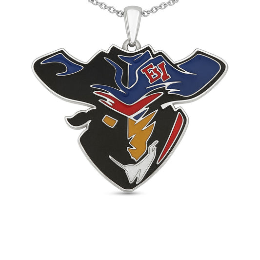 East View High School Face Logo Pendant (Patriots)-Sterling Silver 925