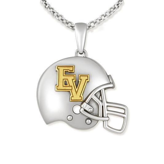 East View High School Helmet “EV” Logo Pendant (Patriots) – Sterling Silver 925