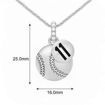 Baseball Charm Pendant With False Beads And Jersey Number Tag